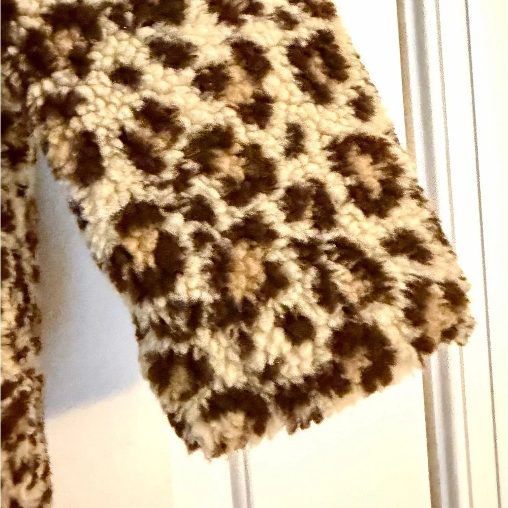 Mini Boden Wool-hooded Duffle Cheetah Print Pea Coat